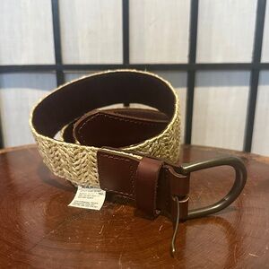 Fatface NEW Leather Tan and Brown Men's Woven Belt